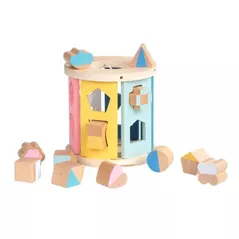 Sortator Premaman PJQAPW-CCC-UNQ Jucarie din lemn Cilindru Shape Box
