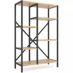 Cтеллаж складской Nex Home Raft metalic Loft Cascade 1090x700x300mm, 5 nivele, PAL, Antracite/Oak Artisan
