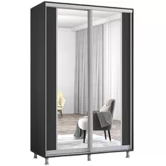 Dulap Mobildor-Lux Aron cu uși glisante cu oglindă vertical (160x60x230H cm) Anthracite