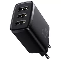 Зарядное устройство сетевое Baseus CCXJ020101 Wall Charger 3*USB-A, Compact Series, Black