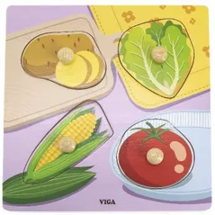Puzzle Viga 44598 Puzzle din lemn cu buton Legume