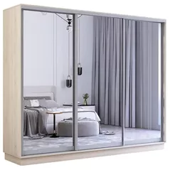 Шкаф Mobildor-Lux Fox uși glisante din oglinzi (270x60x230H cm) Sonoma