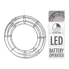 Световая фигура Promstore 25141 Круг 3D 20LED 30сm, 2xAA таймер, серебр