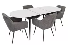 Set masă și scaune Evelin di Costacurta стол DT-533R B + 4 стула YTC-090B UF885-15 (Dark grey)
