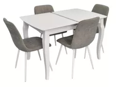 Set masă și scaune Evelin di Costacurta стол HV-29V White + 4 стула YTC-078Wh UF885-14 Grey