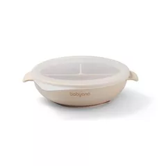 Посуда для кормления BabyOno 1661/03 Placa de silicon cu ventuza si capac (bej)