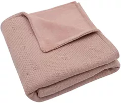 Lenjerie de pat pentru copii Jollein 517-511-68034 Paturica Cosy Knit Wild Rose/Velvet, 75x100cm