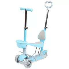 Trotinetă New World 0077p-2 Trotineta p/u copii 5in1 (suport), albastra, 147605