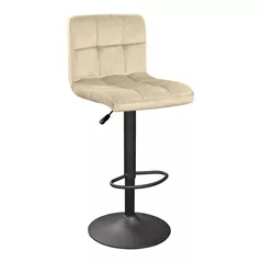 Scaun de bar Deco SB-044 Catifea Beige MQCJ-3-B + Black Legs