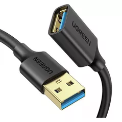 Кабель для IT Ugreen 90722 USB 3.0 Extension Male Cable 5m, US129, Black