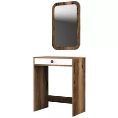 Măsuţa de toaletă Trendy Oglinda Lizbon Nuc, Alb (masa de machiaj) (GTR001456)