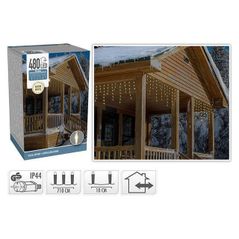 Гирлянда Promstore 49297 Огни новогодние Сосульки 480LED 9.5m, теп-бел, прозр кабел