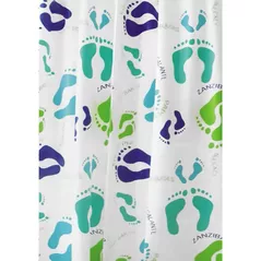 Perdea de duș Bisk 06892 PEVA FUN FEET MULTI albastru 180x200