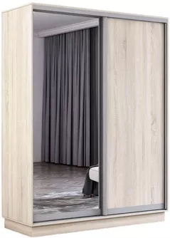 Шкаф Mobildor-Lux Раздвижные двери Fox из зеркала и ДСП (160x60x240H см) Sonoma