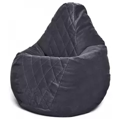 Fotoliu BeanBag BeanBag BM6161, Кресло Груша из велюра Maserrati "Romb", XXL, чёрный