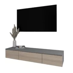 Тумба напольная для TV Smartex (16559) Т10 100 TV-Навесная Grafit+Stejar Deschis