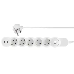 Фильтр электрический Scame 161.5071UD3, 5 locuri + 2USB CAVO 16A 3m