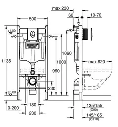 Rezervor WC Grohe Rama WC Rapid SL Project + clapeta Skate Air Crom 38745001