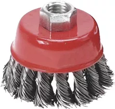 Set de tubulare, bite, duze Verto 62H131 Perie din sârmă împletită conică cu filet Ø100mm