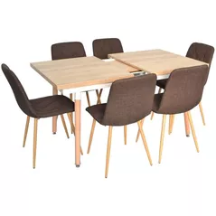 Set masă și scaune Evelin di Costacurta Стол DT-433-4WO + 6 стулья YTC-080Wo Dark brown