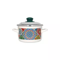 Cratiță Metalac 51762 эмалированная Sultana 16cm, 2l, крышка стекло