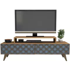 Comodă TV Trendy Oras, Nuc, Calcedonie 140x48x41cm