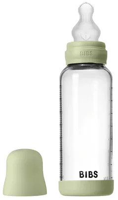 Поильник BIBS 50201250 Set biberon din sticla anticolici Sag, tetina silicon cu flux mediu, 240ml