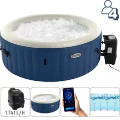Бассейн с джакузи Intex 28486 Jacuzzi SPA gonflabil PureSpa Bubble Blue 180х66cm, 677L, 4 persoane