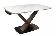 Стол Deco Eloria 1600/2400x900x760 Matte Golden Calacatta + Natural Walnut Veneer