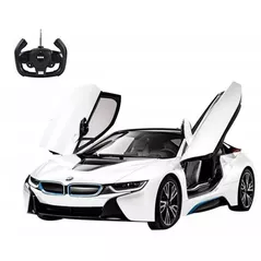 Jucărie cu telecomandă Rastar 49600-8 BMW i8 (cu volan), 1:14 alba, 50539