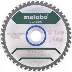 Диск отрезной Metabo 628682000 Диск для циркулярной пилы Classic 190x30 Z48