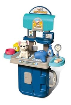 Игровой комплекс для детей Optmarket 202016993 Ветеринарная клиника 3в1 синяя