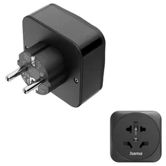 Adaptor electric Hama 223460 Travel Type E/F, 3-Pin, World to EU, USB-C, USB-A, PD, 20w