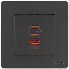 Зарядное устройство сетевое Moes TK-SR-EU-2C1A-65-GY-MS, Grey