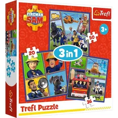 Головоломка Trefl 34868 Puzzles 3in1 Fireman Sam' day, Prism A&D Fireman Sam