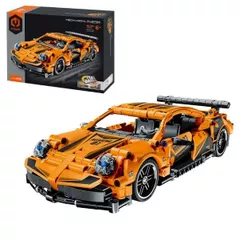 Конструктор iM.Master 5807 Supercar portocaliu, Mechanical Master, cu inerție, 490pcs