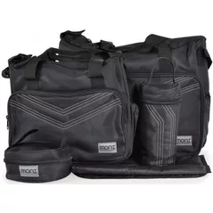 Geantă pentru mama Moni Stella Black Set