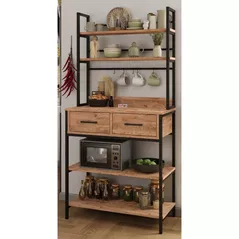 Etajeră Bofigo Multi etajat, p/u bucatorie, 2 sertare, 81,6x39,6x169 cm, Stejar (28-02-02)