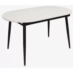 Стол Evelin di Costacurta DT-533R B, 135(175)x80x76см, Каркас/Опоры: Металл Черный (раздвижной), белый мат