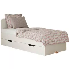 Pat pentru copii MebelStar 900 LILU 90x200 (cu sertare) White (MBS-1303)