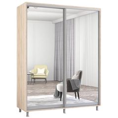 Шкаф Mobildor-Lux Aron-S uși glisante din oglinzi (160x60x200H cm) Sonoma