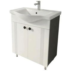 Шкаф под умывальник Mashtab 12128 Palma (Basic) cu 2 uși 650x370x850 Alb mat-Antracit