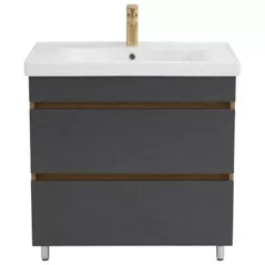Шкаф под умывальник Mashtab 12334 Torino (Sava) cu 2 sertare fara mâner 700x470x850 Stejar-Antracit