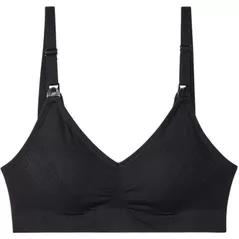 Sutien pentru alaptat Premaman HADBAD-NOI-T03 Sutien pentru alaptare fara cusaturi Negru, mărimea 3