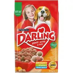 Hrană pentru animale de companie Purina Darling hr.usc. p/caini (pasare,legume) 10kg (1)