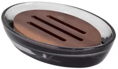 Săpunieră Bisk 08399 din sticla FIGO gri-Inchis