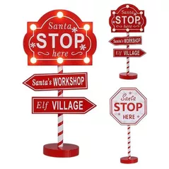 Новогодний декор Promstore 54307 Suvenir 6/8LED Stop Mos Craciun, 40cm, metalic