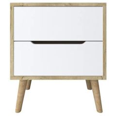 Тумбочка Trendy Flora-Sapphire Oak, White, 50x60x44cm