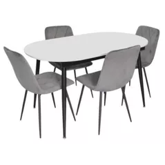 Комплект стол и стулья Evelin di Costacurta стол DT-533R B + 4 стула YTC-080B Blu-14 (Dark grey)