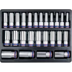 Набор головок, бит, насадок King Tony 9-4335MR набор 1/2" головок торцевых, глубоких 6гр., от 8 до 36мм, 25 пр.